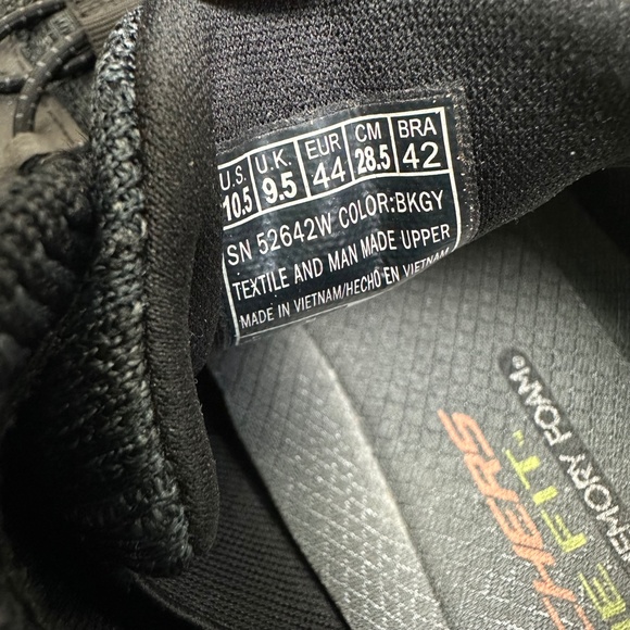 Skechers Elite Flex Hartnell Sneakers 52642 Slip On Black Gray Men 10.5 W - Picture 5 of 7